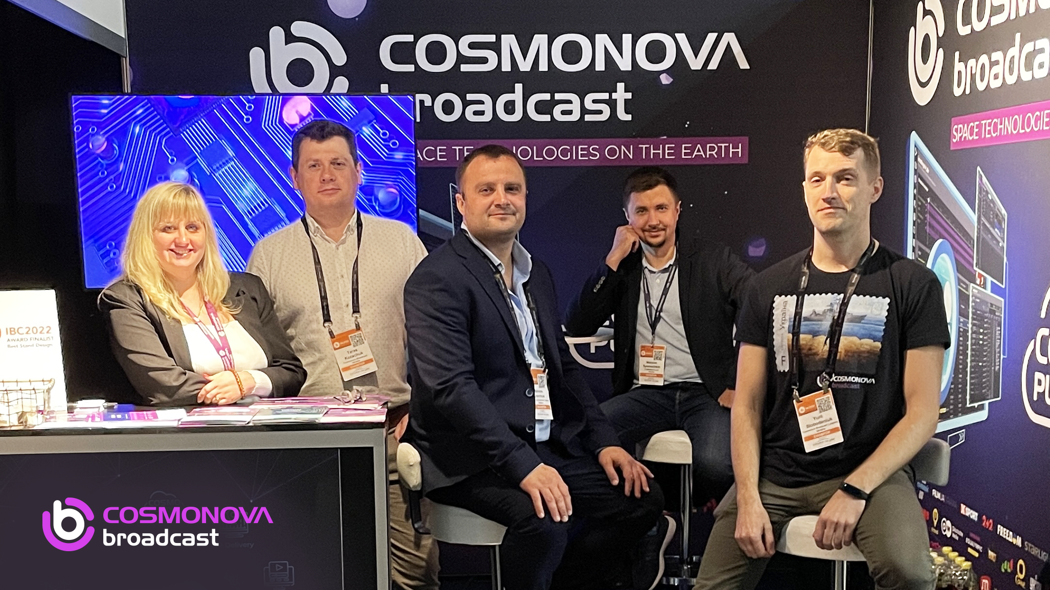 Photo: The Cosmonova Broadcast team at IBC 2022